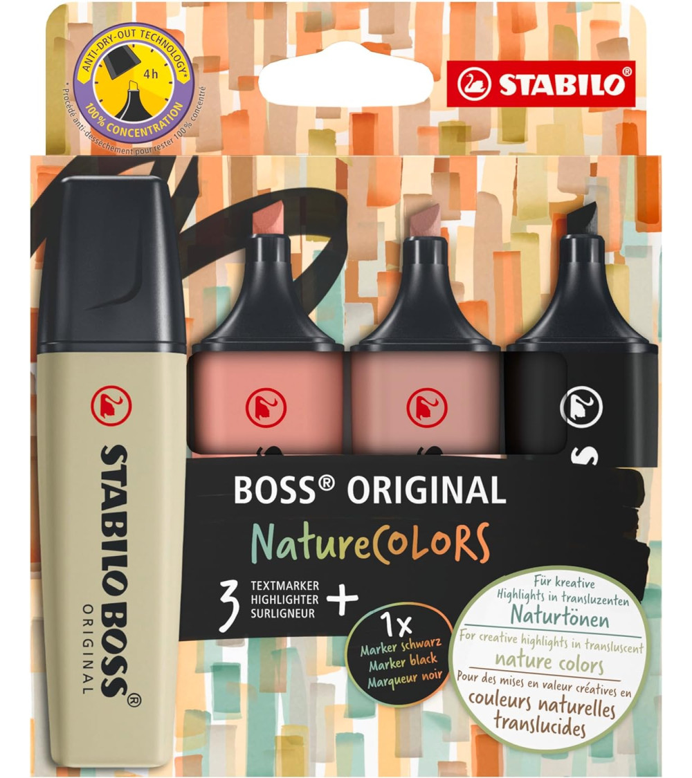 Μαρκαδόροι Stabilo Υπογράμμισης Boss Deskset 4χρ Nature Colors