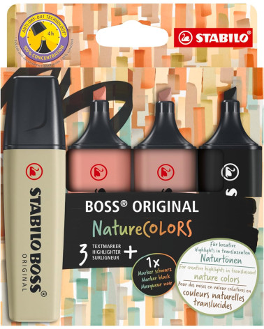 Μαρκαδόροι Stabilo Υπογράμμισης Boss Deskset 4χρ Nature Colors