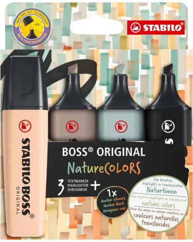 Μαρκαδόροι Stabilo Υπογράμμισης Boss set 4χρ Nature