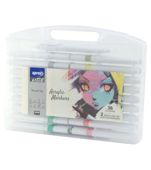 Ακρυλικοί μαρκαδόροι Spree Artist Soft Brush 36 χρ