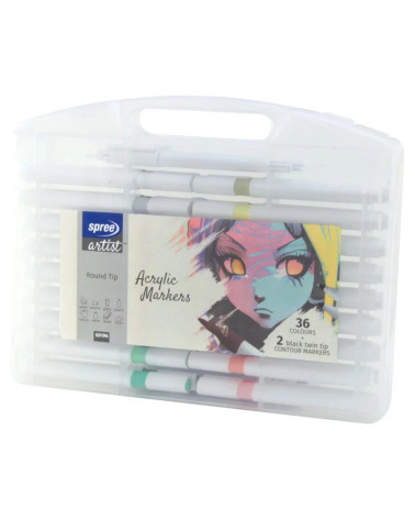 Ακρυλικοί μαρκαδόροι Spree Artist Soft Brush 36 χρ