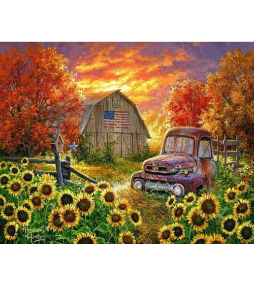 Σετ Ζωγραφικής Figured Art Sunflower in front of barn 40x50cm