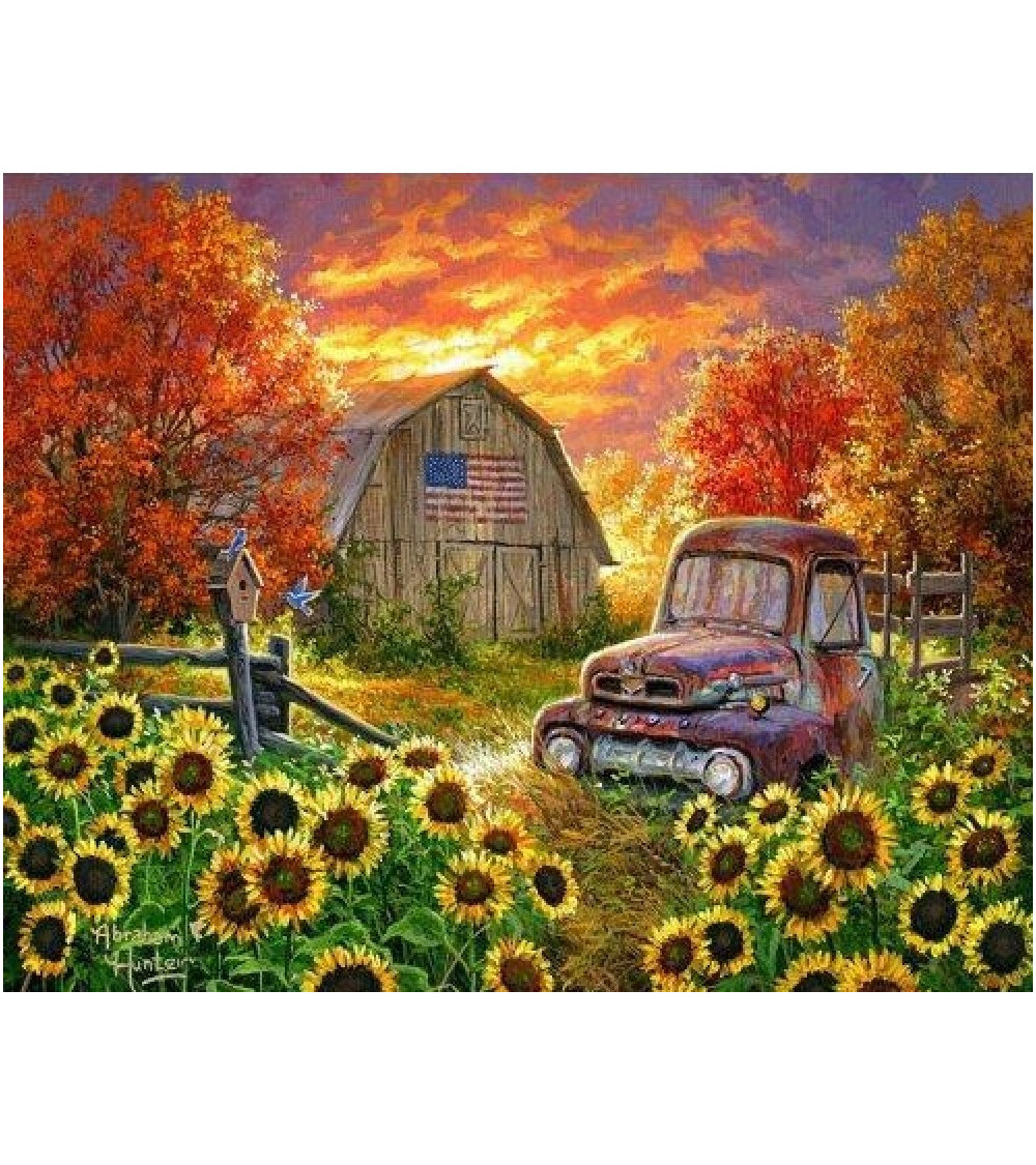 Σετ Ζωγραφικής Figured Art Sunflower in front of barn 40x50cm