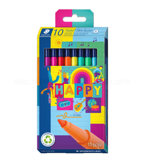 Μαρκαδόροι Staedtler Happy 10χρ Triplus