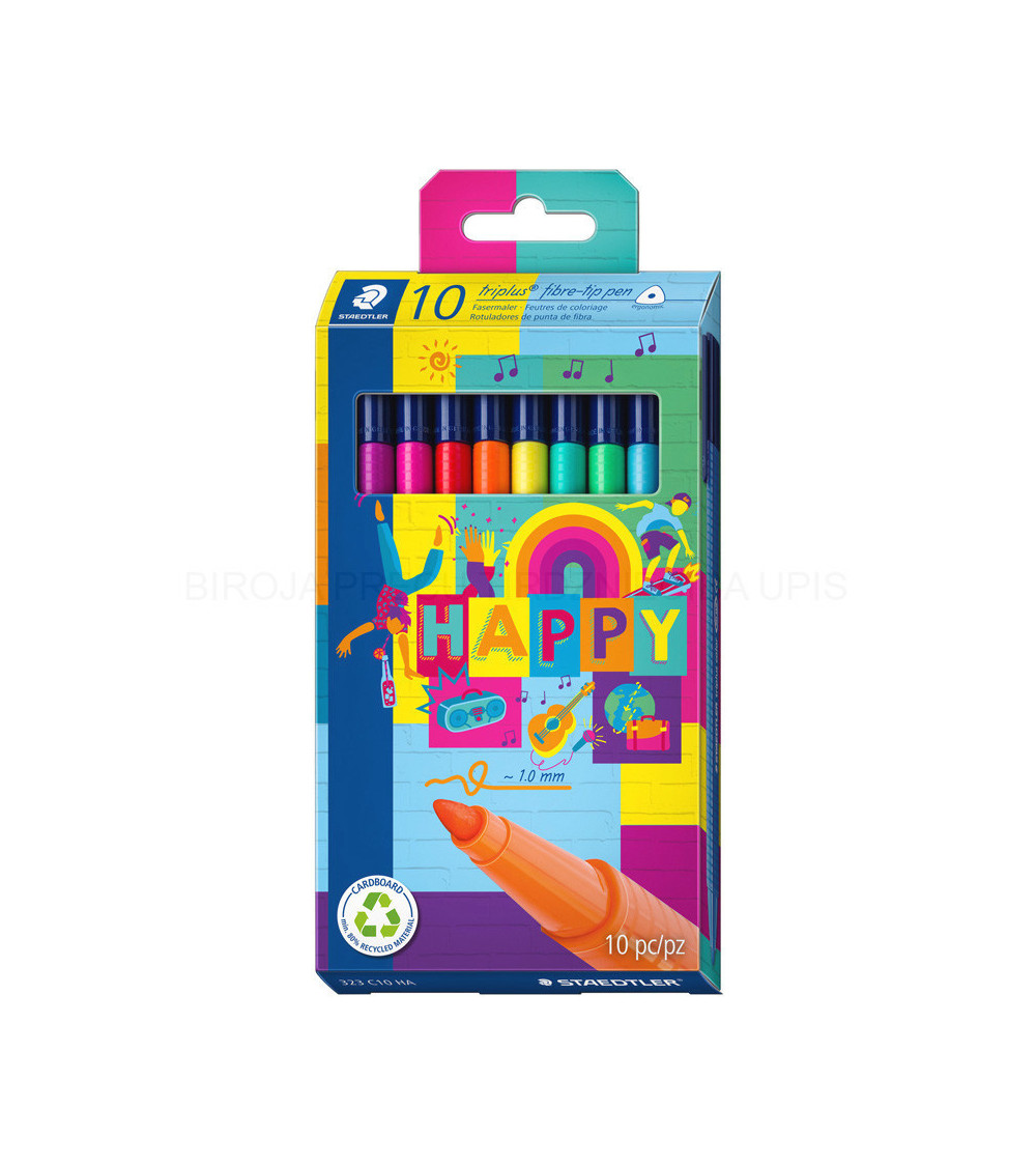 Μαρκαδόροι Staedtler Happy 10χρ Triplus