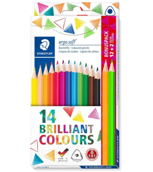 Ξυλομπογιές Staedtler Ergosoft 14χρ Brilliant Colors