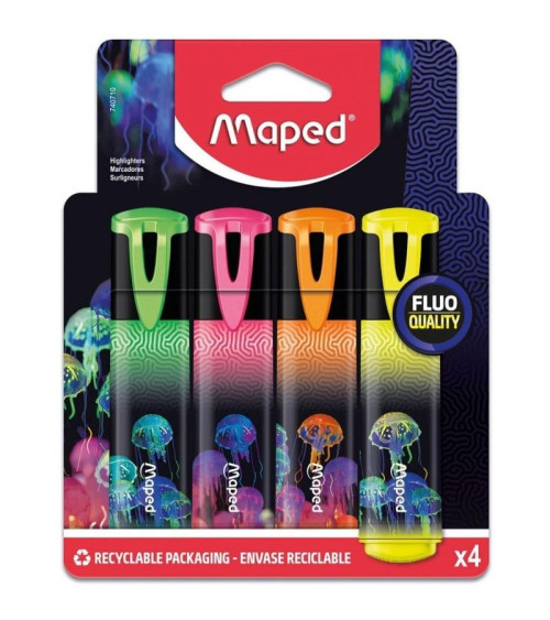 Μαρκαδόροι Maped Υπογράμμισης Fluo Deepsea 4τ