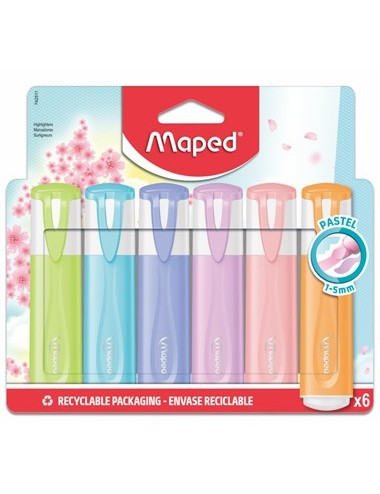 Μαρκαδόροι Maped Υπογράμμισης Fluo Peps Pastel 6τ