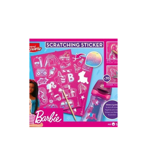 Σετ Αυτοκόλλητα Maped Creativ Barbie Scratch Stickers