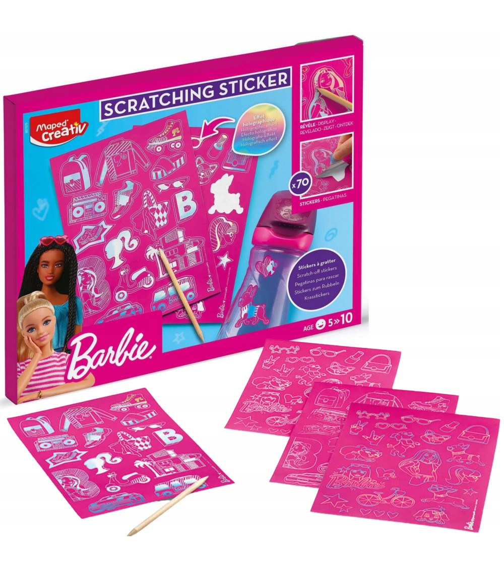 Σετ Αυτοκόλλητα Maped Creativ Barbie Scratch Stickers