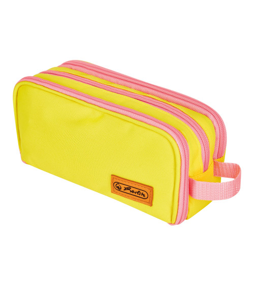 Κασετίνα Herlitz Διπλή Neon Yellow Pink