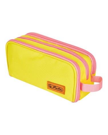 Κασετίνα Herlitz Διπλή Neon Yellow Pink