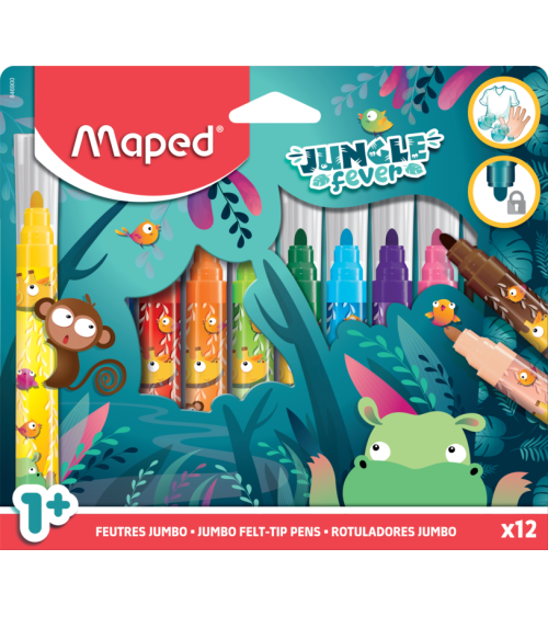 Μαρκαδόροι Maped 12χρ Color Peps Maxi Jumbo Jungle