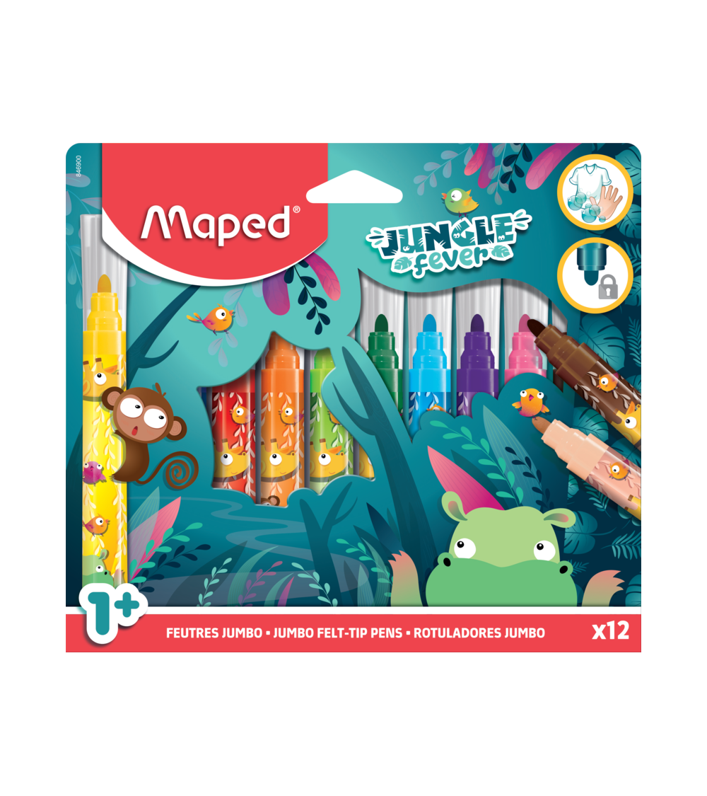 Μαρκαδόροι Maped 12χρ Color Peps Maxi Jumbo Jungle