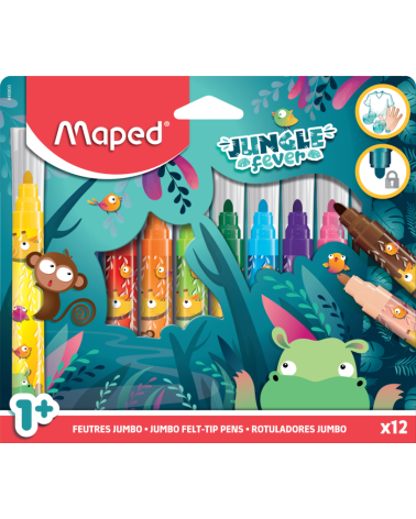 Μαρκαδόροι Maped 12χρ Color Peps Maxi Jumbo Jungle