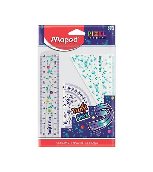 Σετ Γεωμετρικών Οργάνων Maped 15cm Pixel 3τεμ