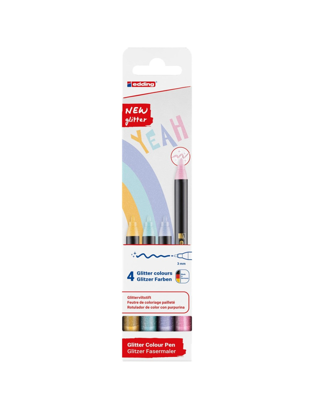 Σετ Μαρκαδόροι Edding Glitter1200 4χρ Παστελ