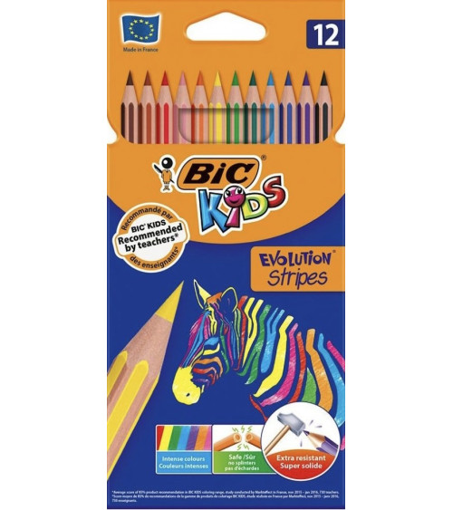 Ξυλομπογιές Bic 12χρ Evolution Stripes