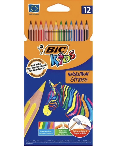 Ξυλομπογιές Bic 12χρ Evolution Stripes