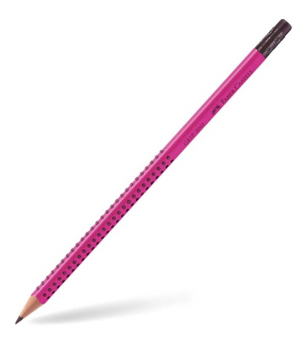 Μολύβι Faber Castell Grip 2001 2B με γόμα magenta