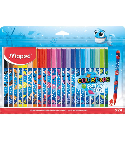 Μαρκαδόροι Maped 24χρ Color Peps Ocean Life Bli