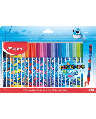 Μαρκαδόροι Maped 24χρ Color Peps Ocean Life Bli