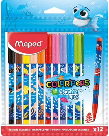 Μαρκαδόροι Maped 12χρ Color Peps Ocean Life Bli