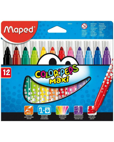 Μαρκαδόροι Maped 12χρ Color Peps Maxi Jumbo SE