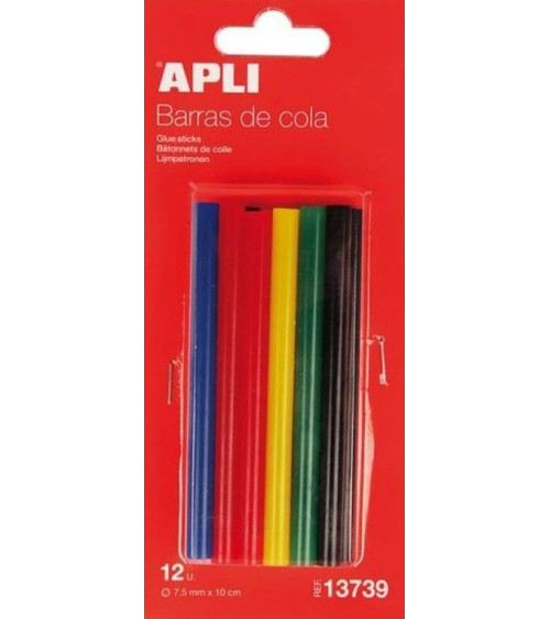 Ράβδοι 7mm Apli Σιλικόνη κόλλα 12τ Colors