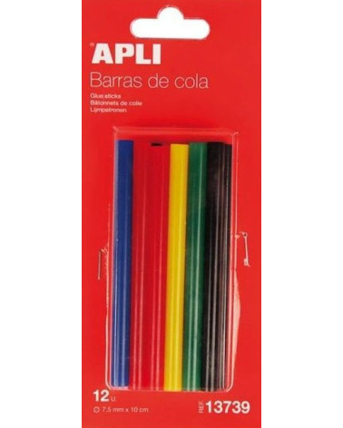 Ράβδοι 7mm Apli Σιλικόνη κόλλα 12τ Colors