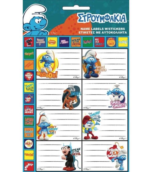 Ετικέτες Smurfs Gim 16τ 51249