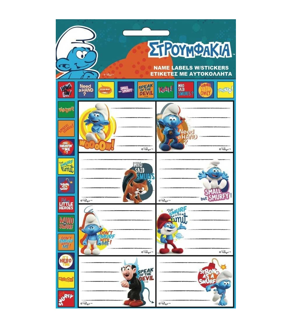 Ετικέτες Smurfs Gim 16τ 51249