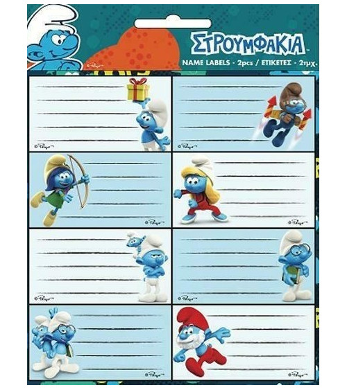 Ετικέτες Smurfs Gim 16τ 51246