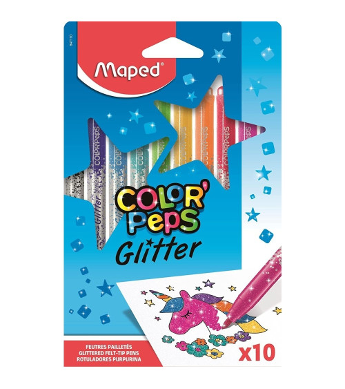 Μαρκαδόροι Maped 10χρ ColorPeps Glitter