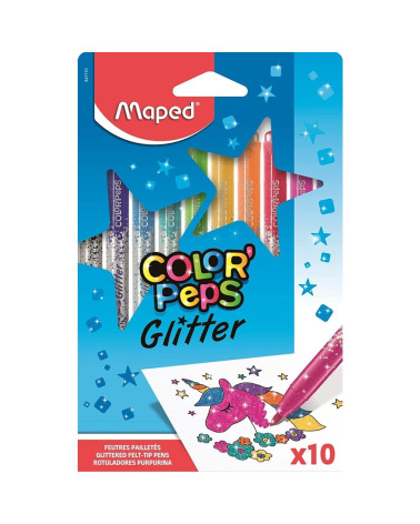 Μαρκαδόροι Maped 10χρ ColorPeps Glitter