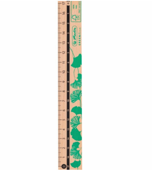 Χάρακας Herlitz 17cm Ξύλινος Green Line