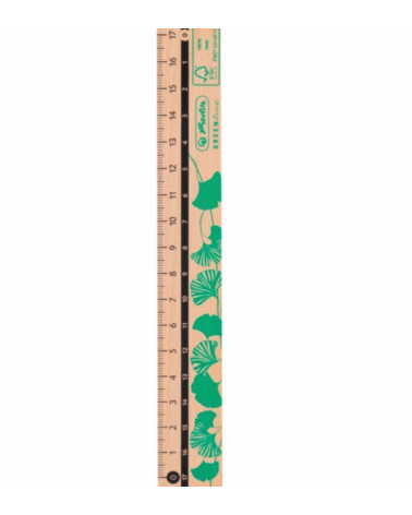 Χάρακας Herlitz 17cm Ξύλινος Green Line