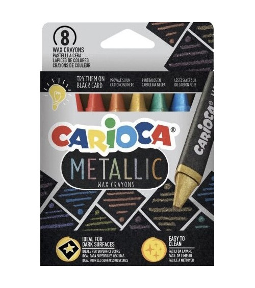 Κηρομπογιές Carioca 8 Metallik Maxi Wax