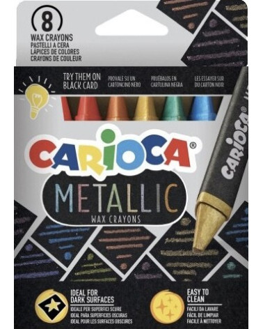 Κηρομπογιές Carioca 8 Metallik Maxi Wax