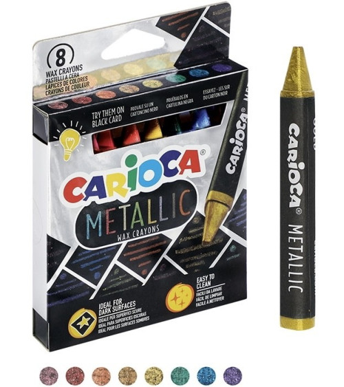 Κηρομπογιές Carioca 8 Metallik Maxi Wax