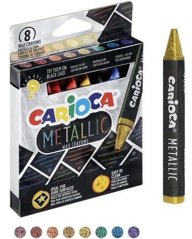 Κηρομπογιές Carioca 8 Metallik Maxi Wax