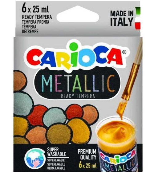 Τέμπερες Carioca 6χρ Metalic 25ml