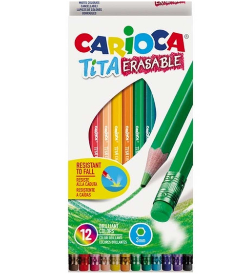 Ξυλομπογιές Carioca 12χρ Tita Erasable Σβύνουν