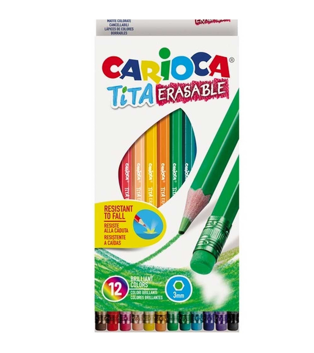 Ξυλομπογιές Carioca 12χρ Tita Erasable Σβύνουν