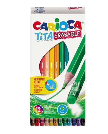 Ξυλομπογιές Carioca 12χρ Tita Erasable Σβύνουν