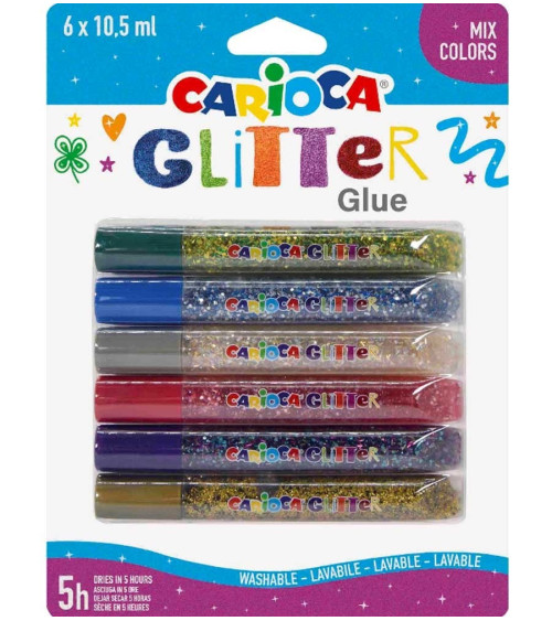 Κόλλα Glitter Carioca 6τ Mix Colors Glitter