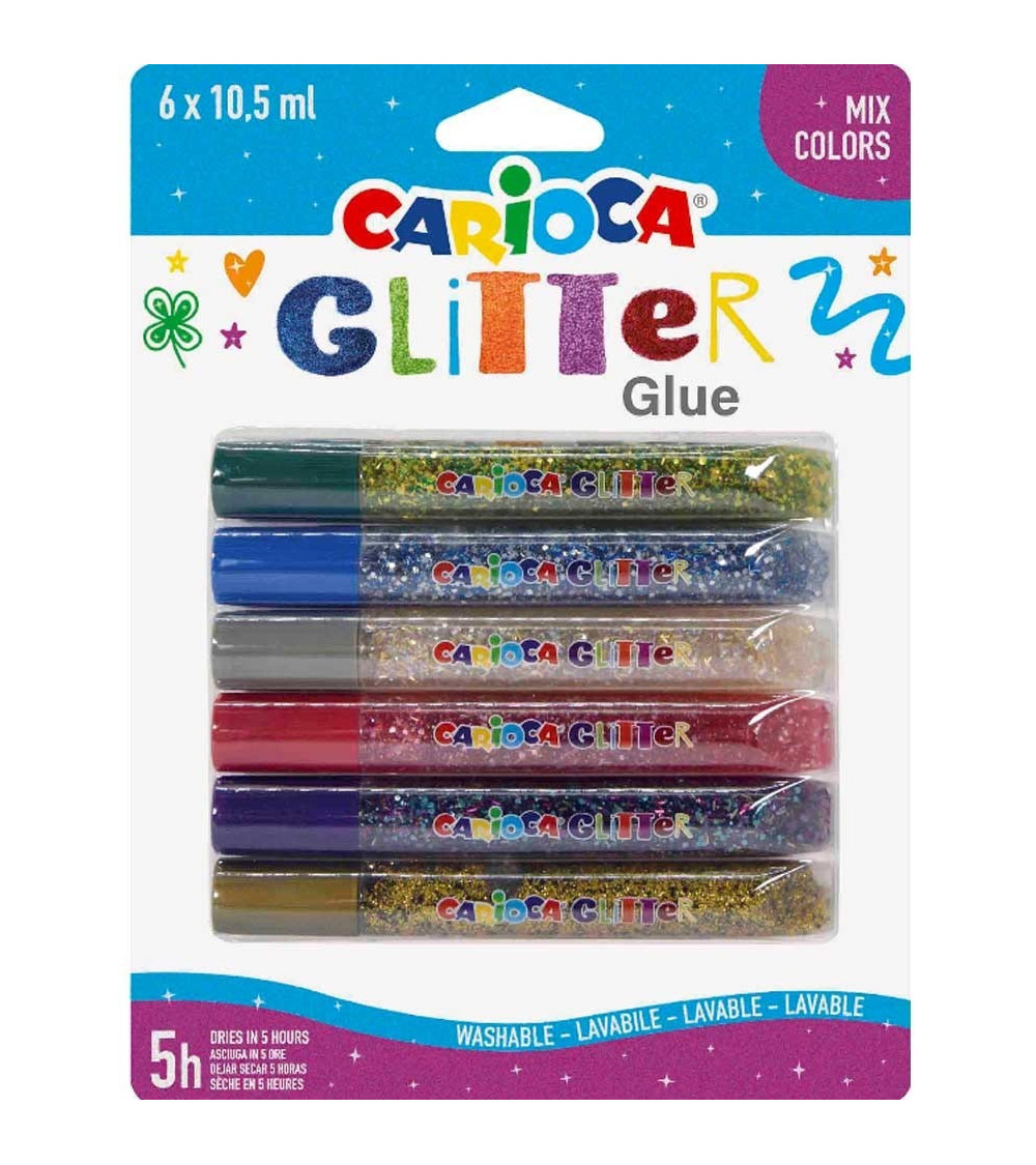 Κόλλα Glitter Carioca 6τ Mix Colors Glitter