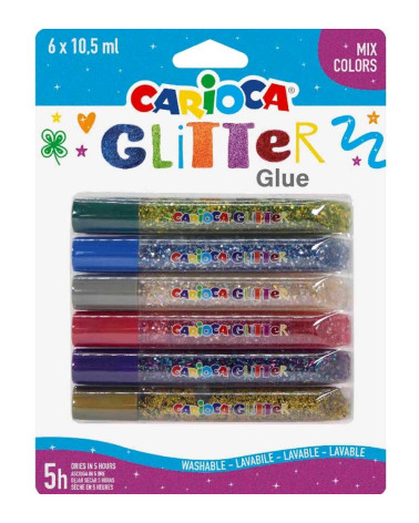 Κόλλα Glitter Carioca 6τ Mix Colors Glitter