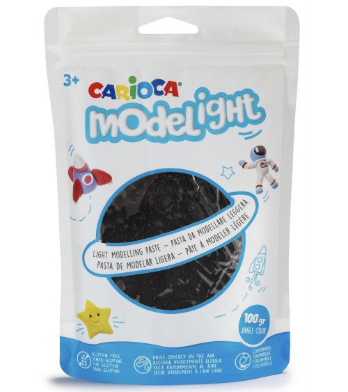 Πηλός Ελαφρύς Carioca Modelight 100gr Foam Μαυρο