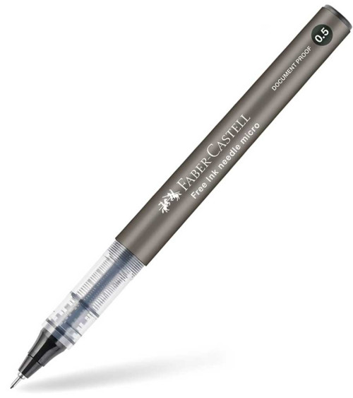 Στυλό Faber Castell 0.5 Free Ink Needle Roller Μαυρο